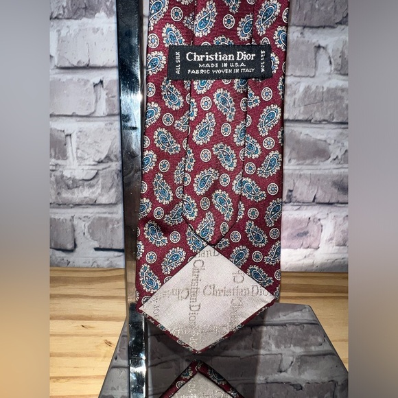 Vintage Christian Dior Men’s Silk Paisley Tie - Picture 2 of 9